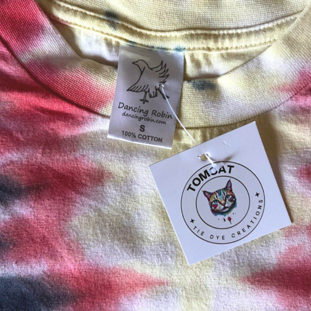 Tomcat Tie Dye Creations Men's Zig Zag Design T-Shirt Multi, NWT-Size Small - Picture 2 of 6